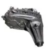 Rear output of BW4484 transfer case showing tail housing and output flange for AWD drivetrain connection.