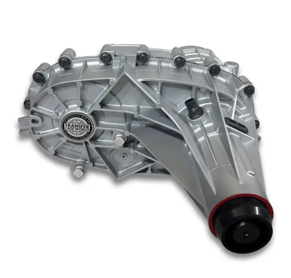 Back angle of NP263XHD transfer case with upgraded rear case half and fixed output shaft for 2001–2007 GM 2500HD/3500HD with Allison transmission