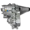 Side profile of NP261HD transfer case showing manual shift selector and upgraded rear case half for GM 2500/3500 trucks
